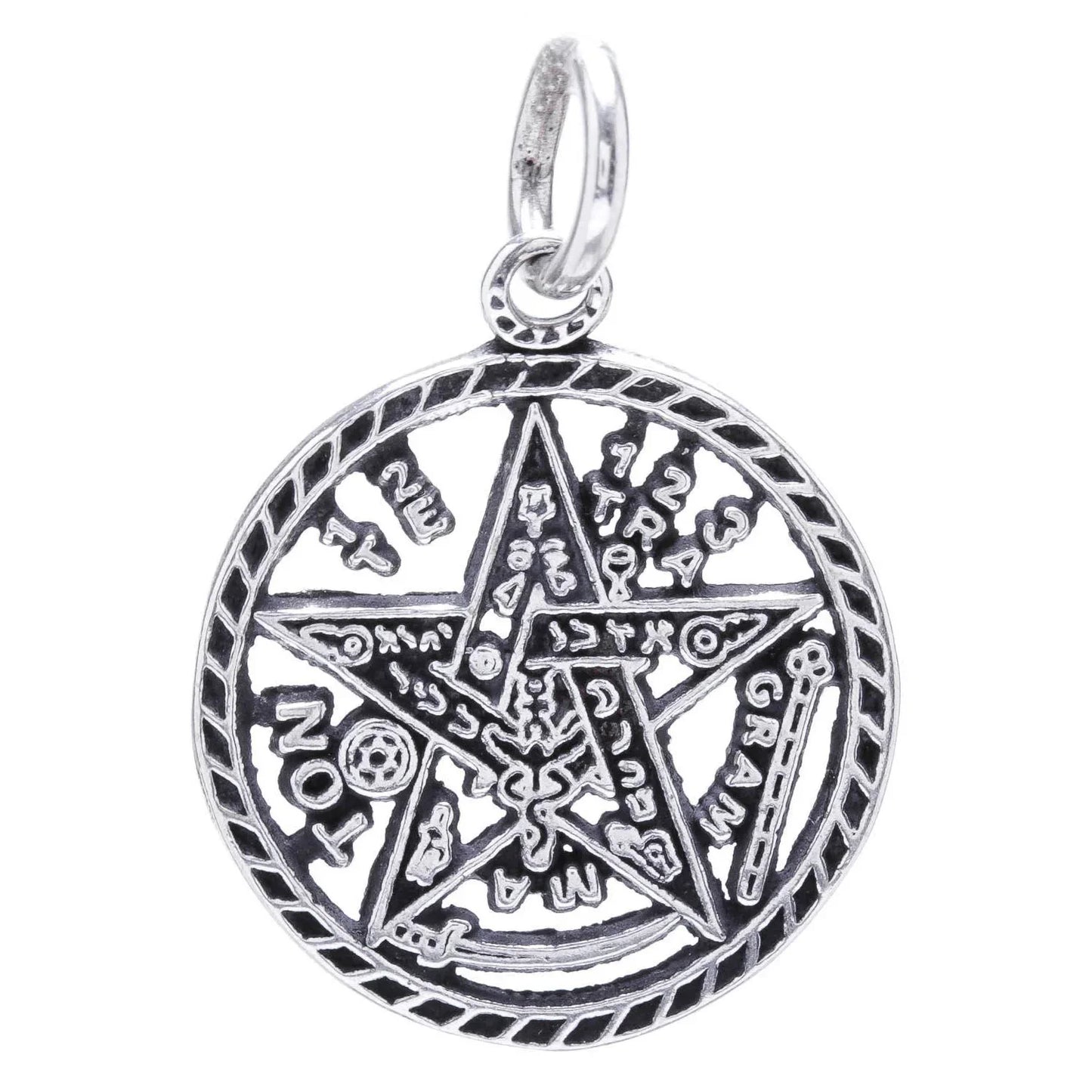 Tetragrammaton Schmuck Anhänger 925er Silber Durchmesser 18mm