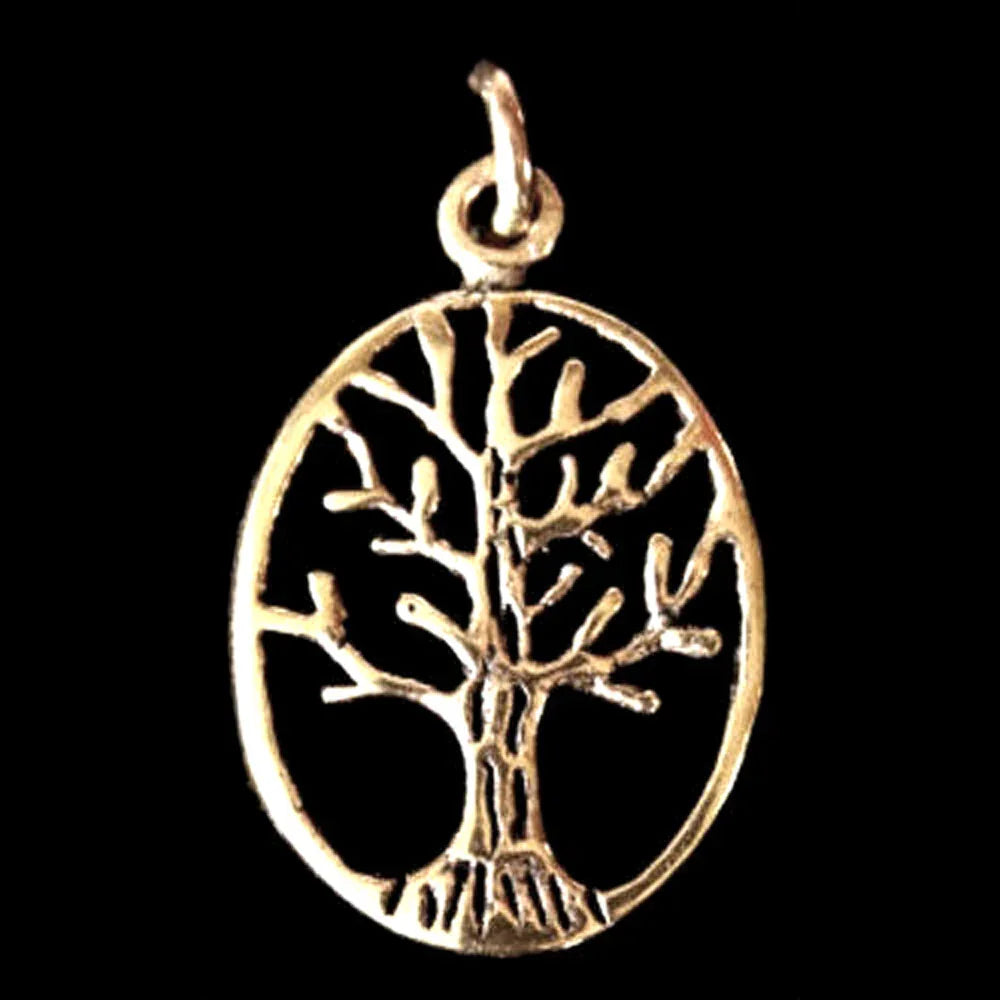 Weltenbaum klein Bronze Anhänger Schmuck - Lebensbaum - 29x17mm