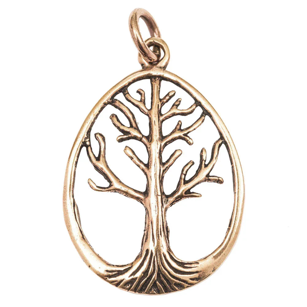 Anhänger Bronzener Weltenbaum Schmuck - Lebensbaum - 40x23mm