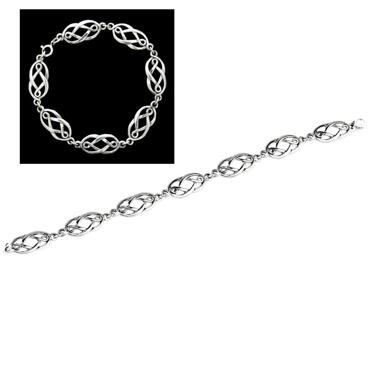 Armkette Celtic Schmuck 925er Silber 18,5 cm Keltischer Knoten Muster Armband