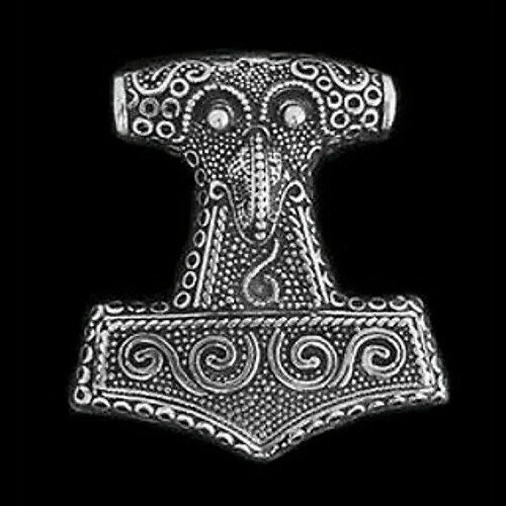 Thors Hammer beidseitig Schmuck Anhänger 925er Silber - Thorhammer - 41x38mm