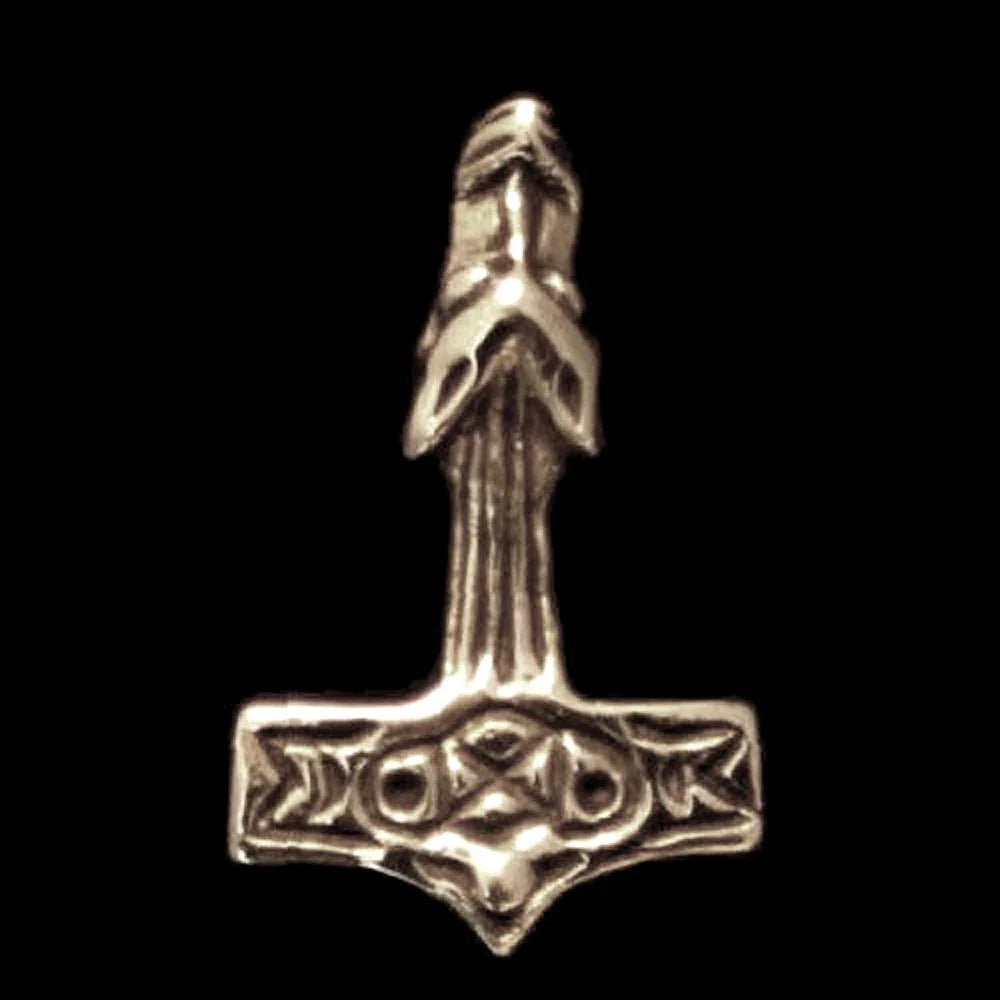 Bronze Anhänger Wolfshammer klein Schmuck - Thorhammer - 21x13mm