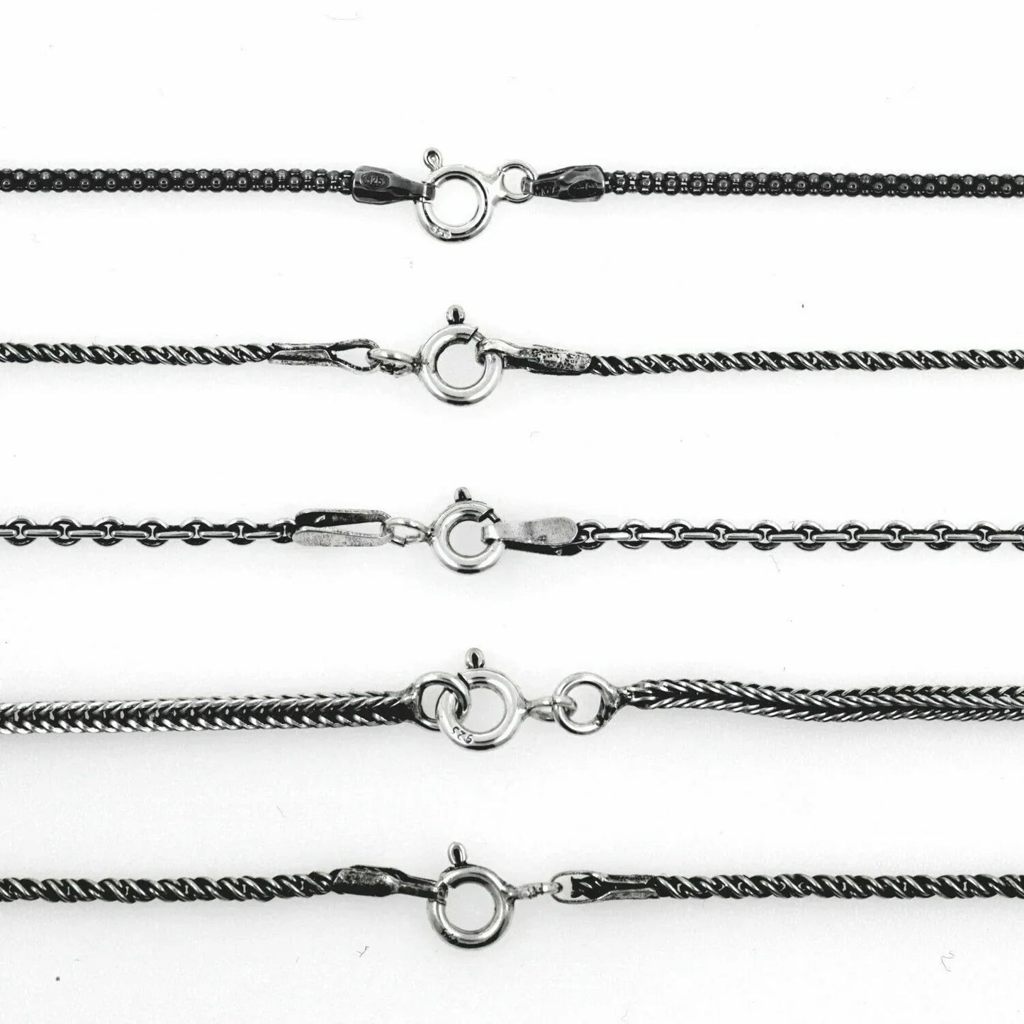 Dunkle Silberketten Mittelalter 925 Silber Kette Halskette fein-m