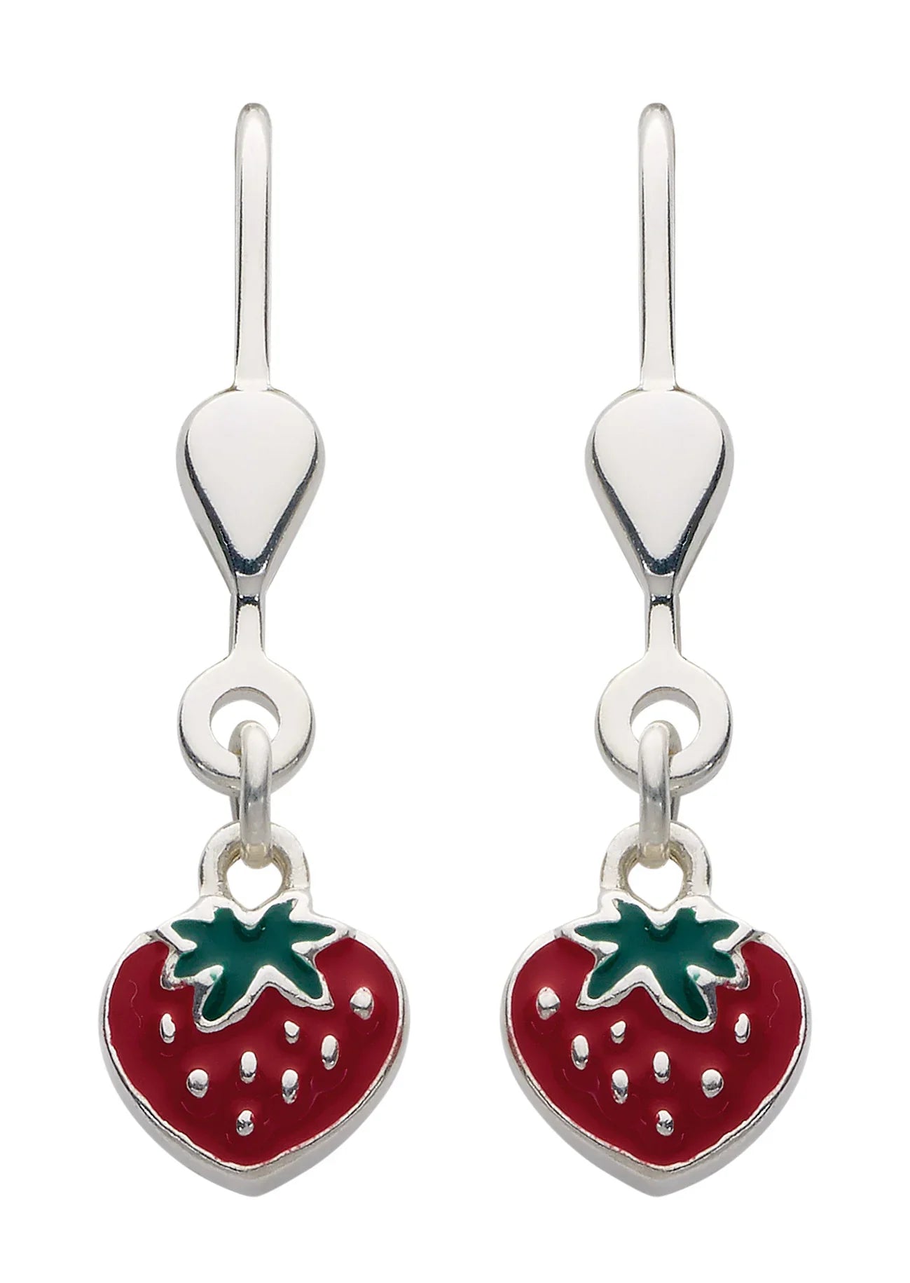 Ohrhänger, Ohrringe mit Brisur Erdbeere 925 Sterling Silber