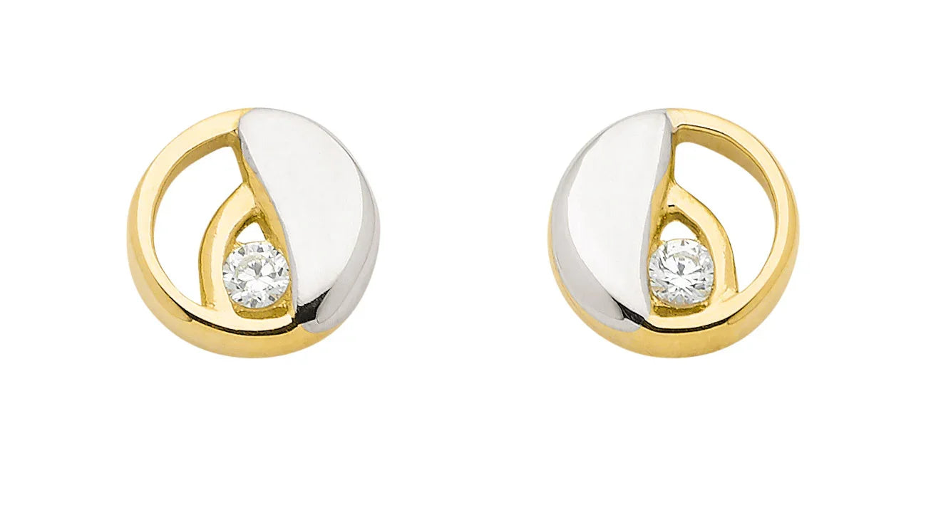 Ohrstecker Zirkonia 333 Gold rhodiniert