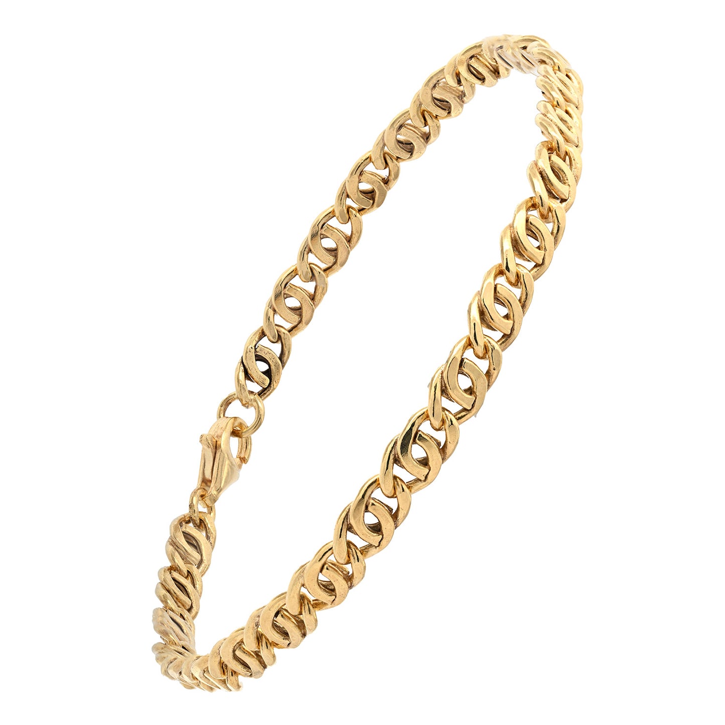 Goldarmband Tigeraugen-Ketten Armband Breite 4,4 mm 333 - 8 Karat Gold