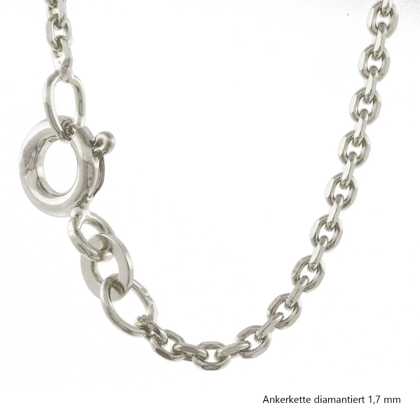 Ankerkette diamantiert Halskette 925 Sterlingsilber Auswahl