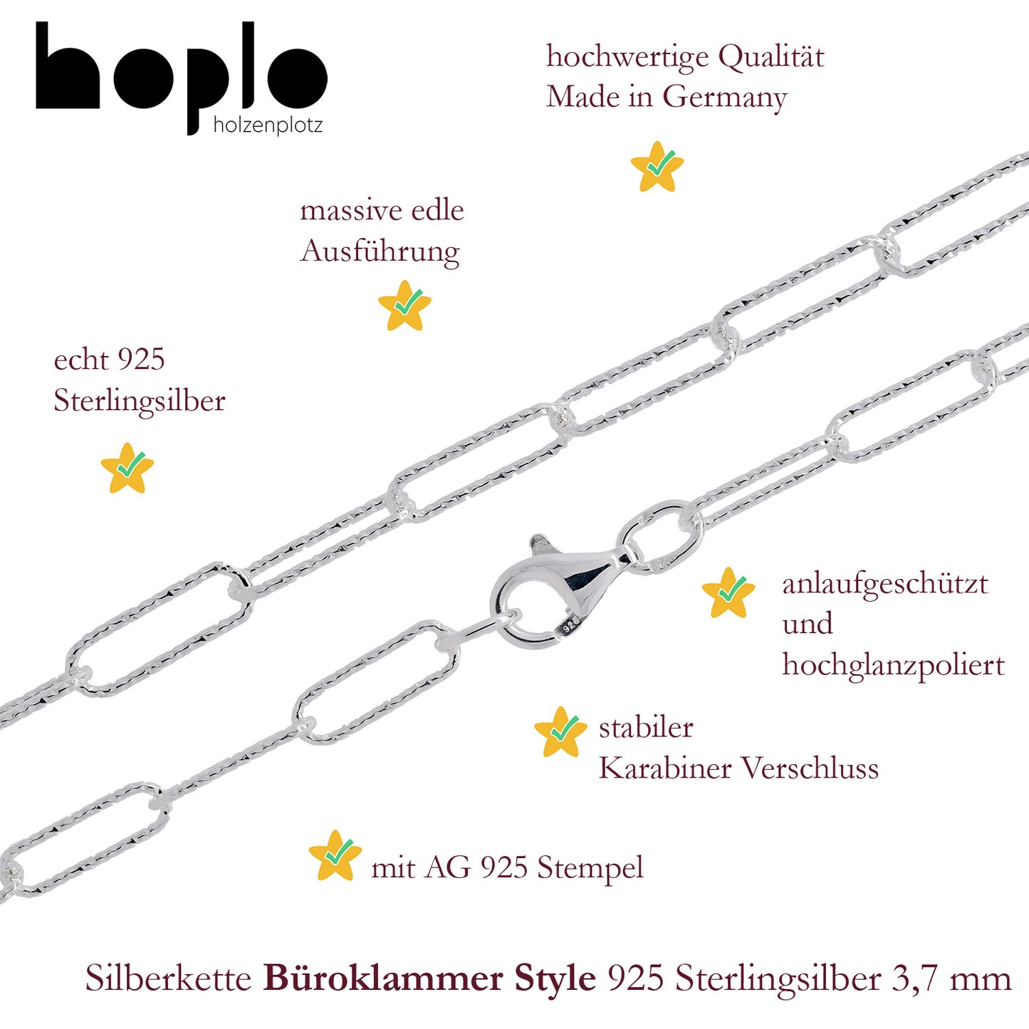 Silberketten Halsketten - echt 925 Sterlingsilber - Made in Germany