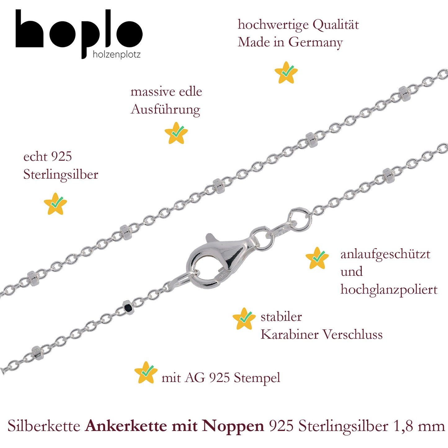Silberketten Halsketten - echt 925 Sterlingsilber - Made in Germany