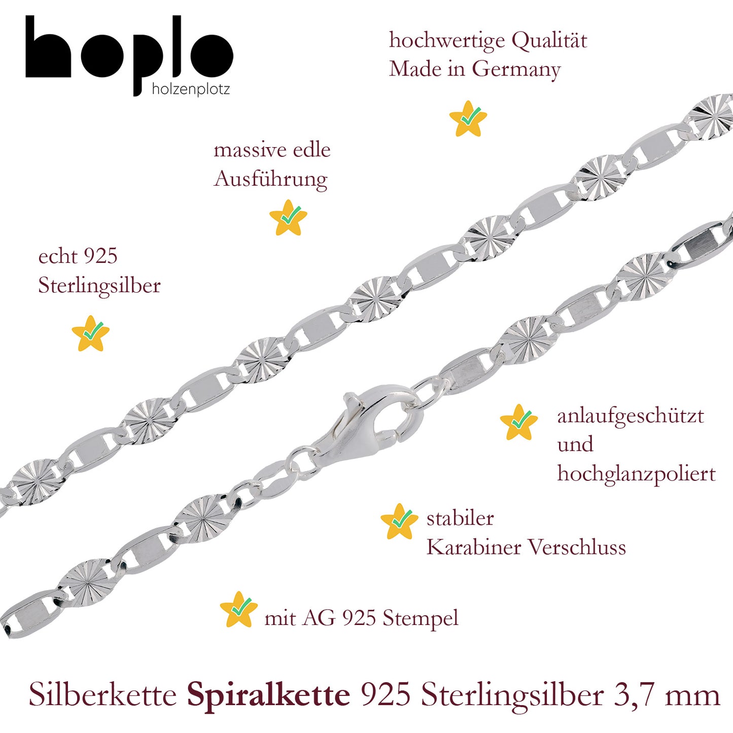 Silberketten Halsketten - echt 925 Sterlingsilber - Made in Germany