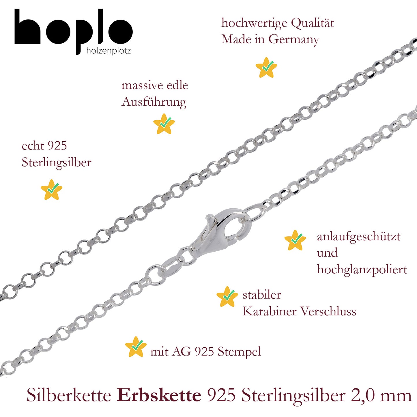 Silberketten Halsketten - echt 925 Sterlingsilber - Made in Germany