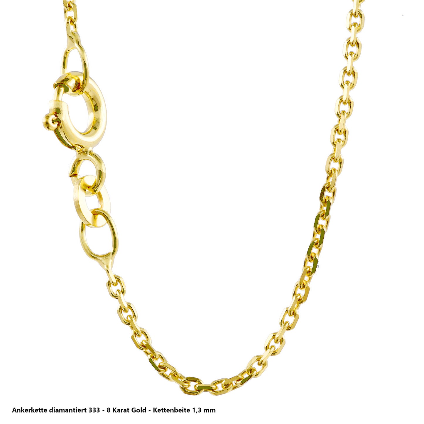 Ankerkette diamantiert Halskette - 333 - 8 Karat Gold