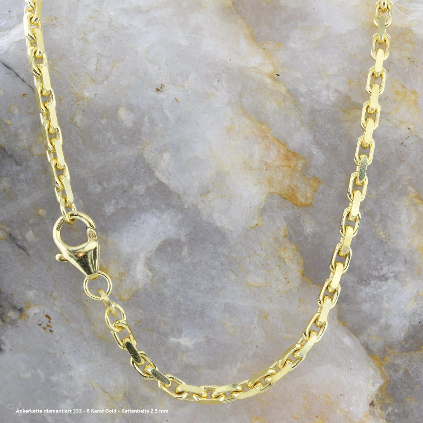 Ankerkette diamantiert Halskette - 333 - 8 Karat Gold