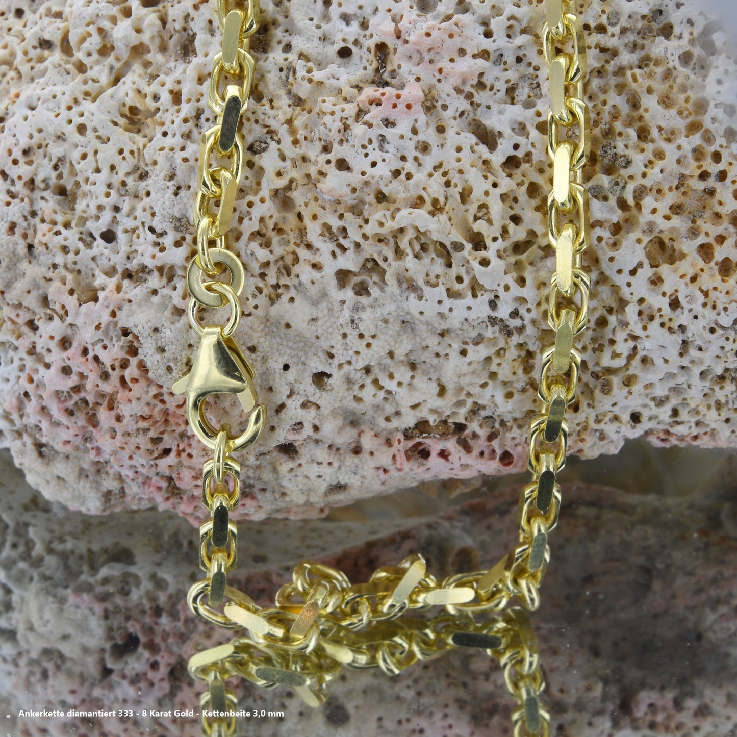 Ankerkette diamantiert Halskette - 333 - 8 Karat Gold