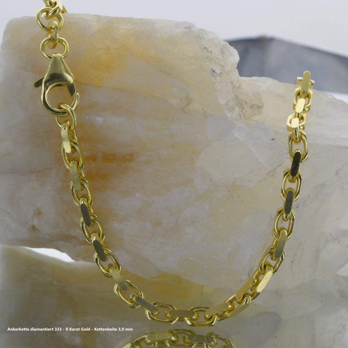 Ankerkette diamantiert Halskette - 333 - 8 Karat Gold