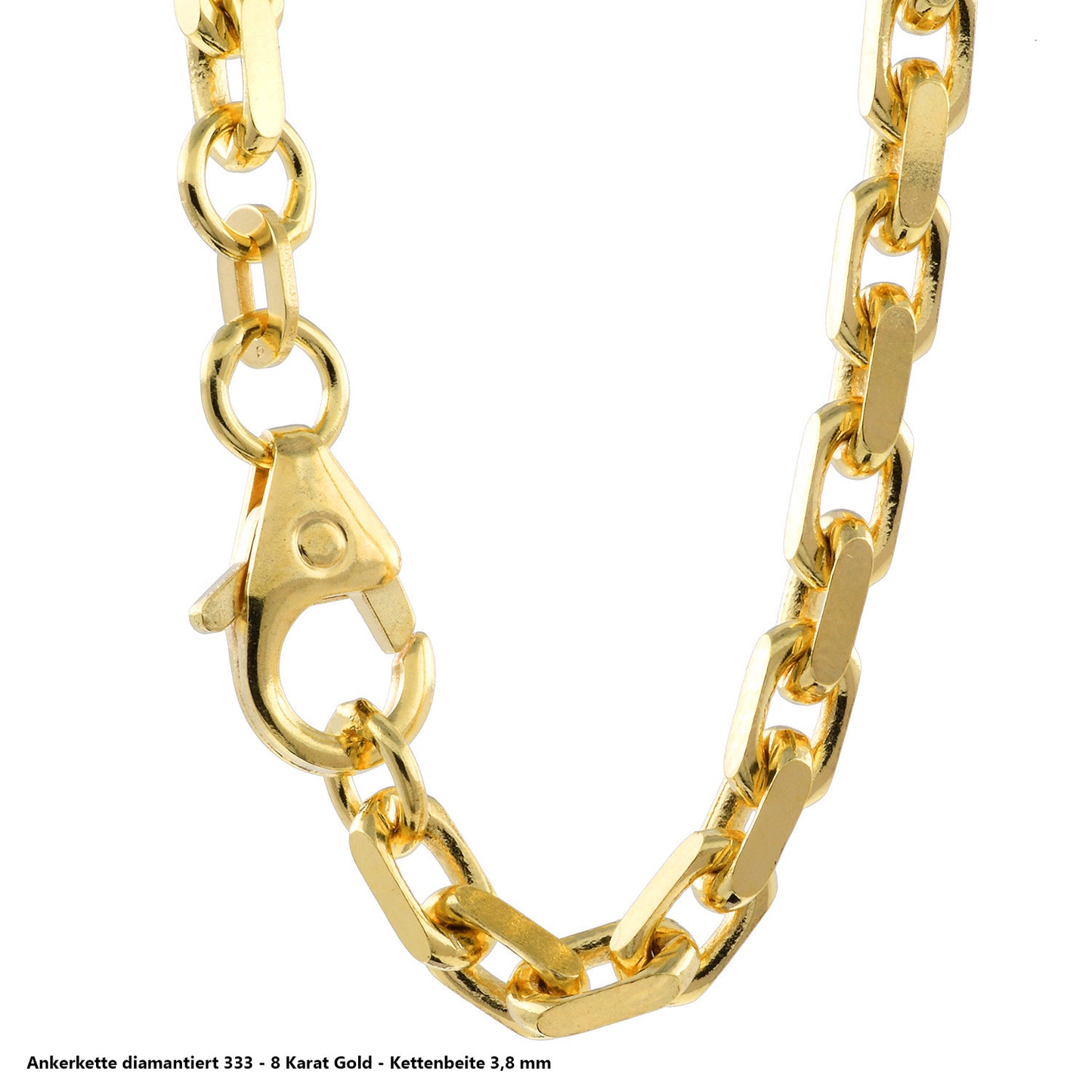 Ankerkette diamantiert Halskette - 333 - 8 Karat Gold