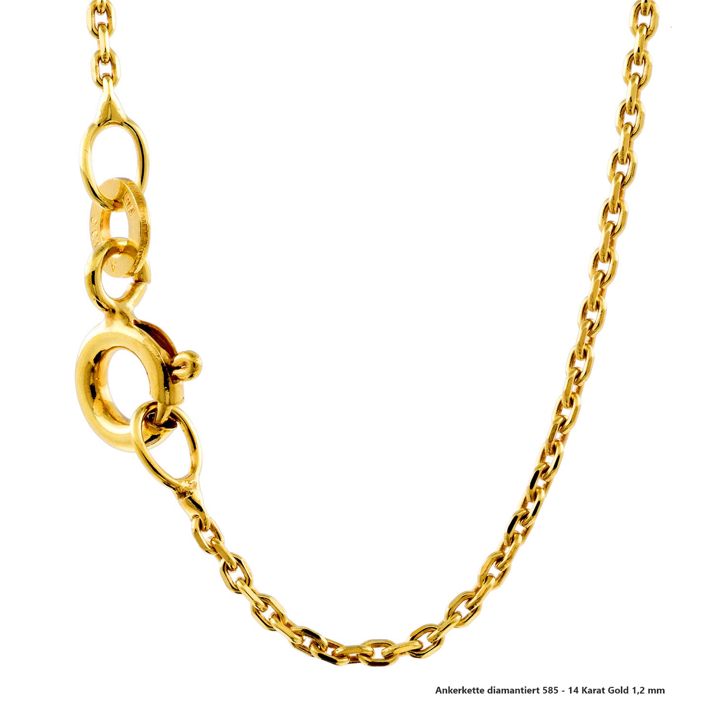 Ankerkette diamantiert Halskette - 585 - 14 Karat Gold
