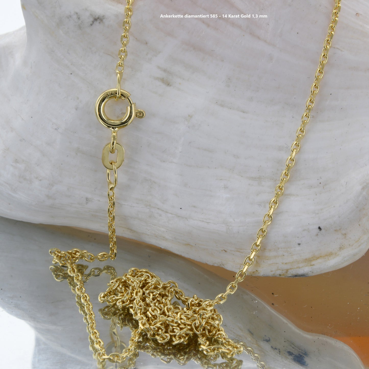 Ankerkette diamantiert Halskette - 585 - 14 Karat Gold