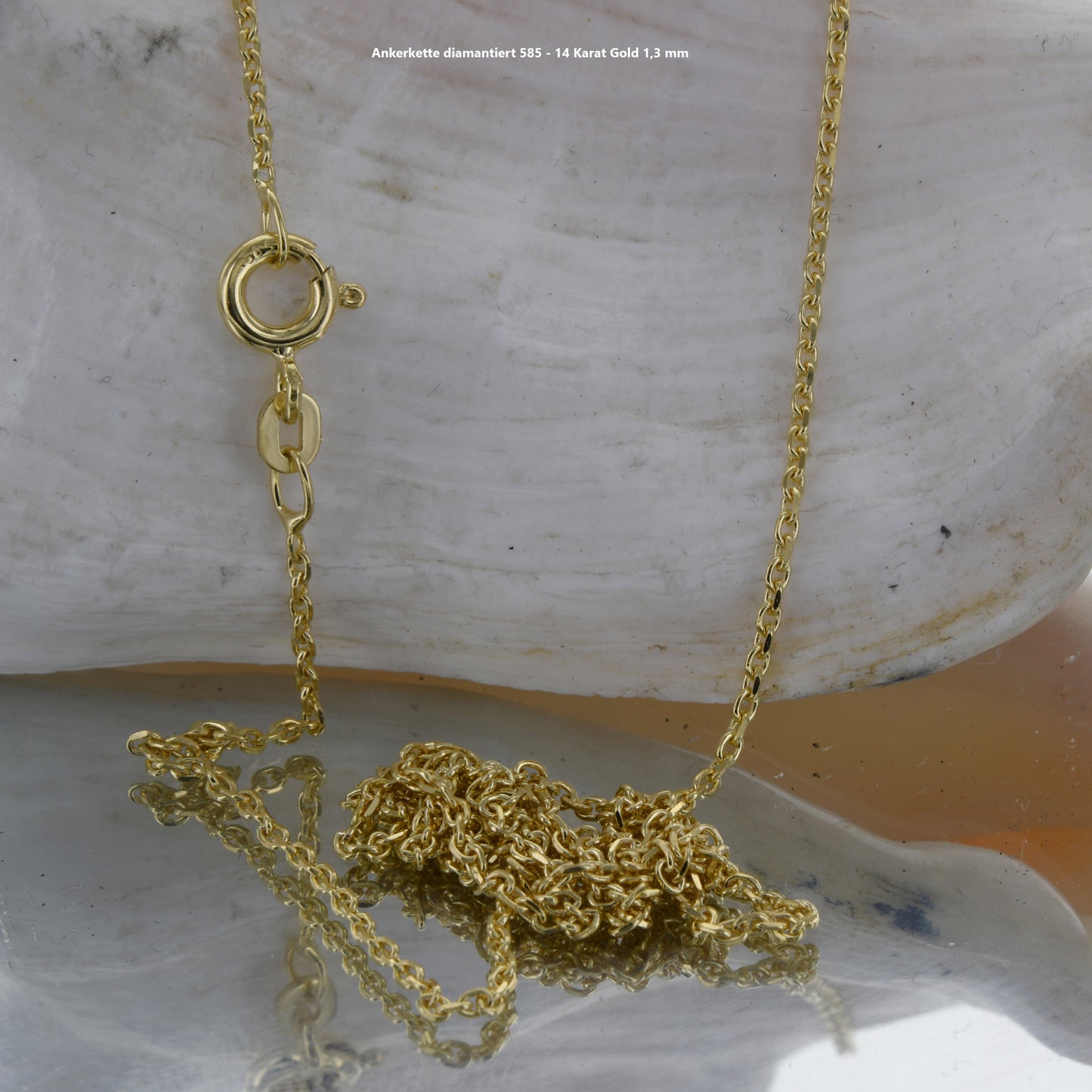 Ankerkette diamantiert Halskette - 585 - 14 Karat Gold
