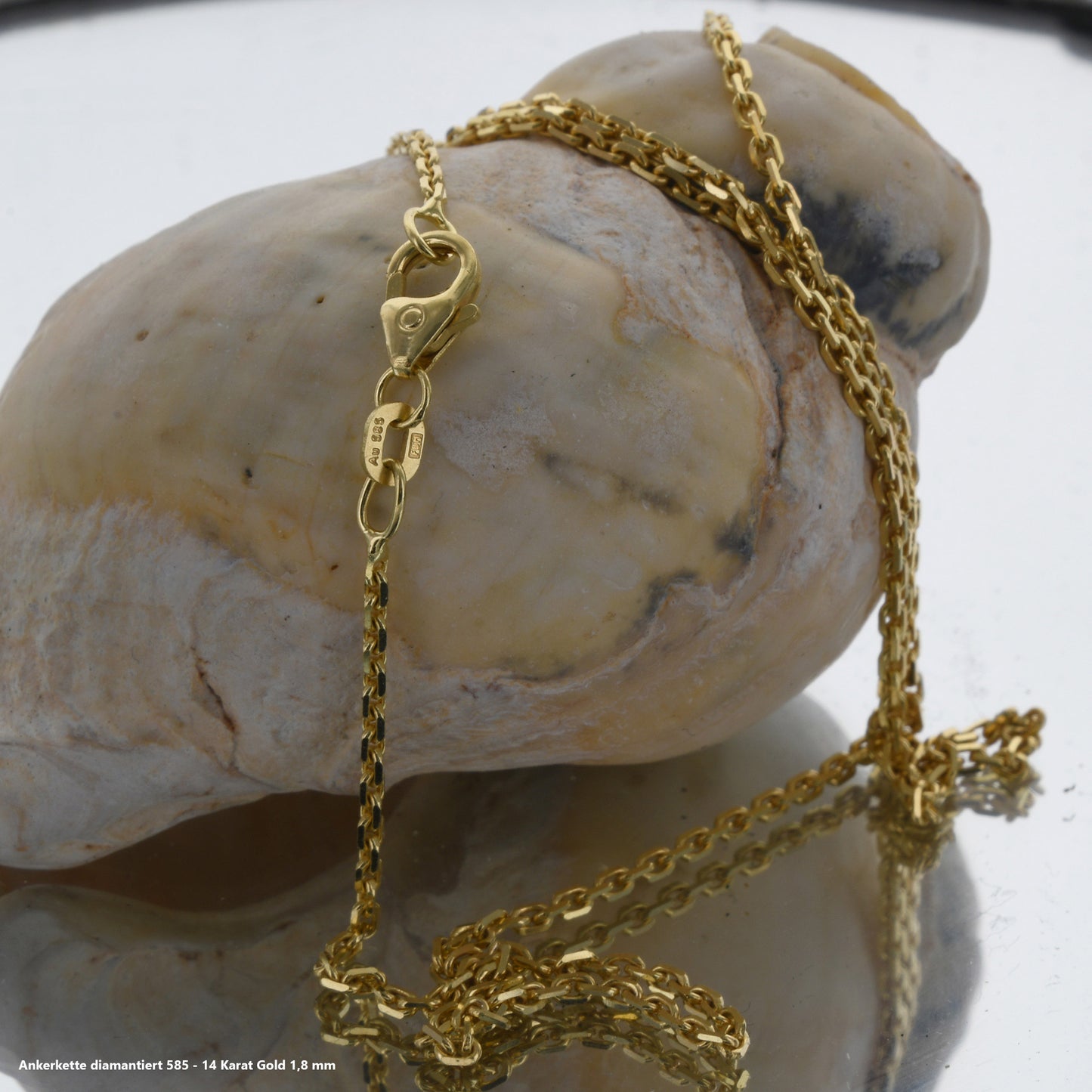 Ankerkette diamantiert Halskette - 585 - 14 Karat Gold
