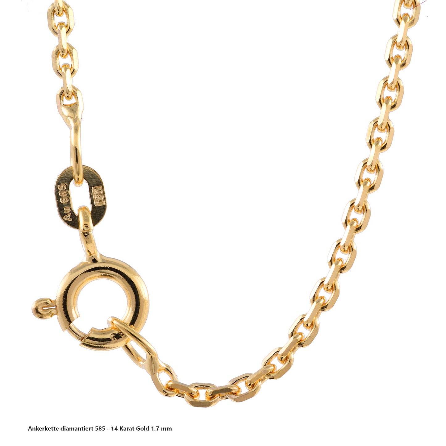 Ankerkette diamantiert Halskette - 585 - 14 Karat Gold