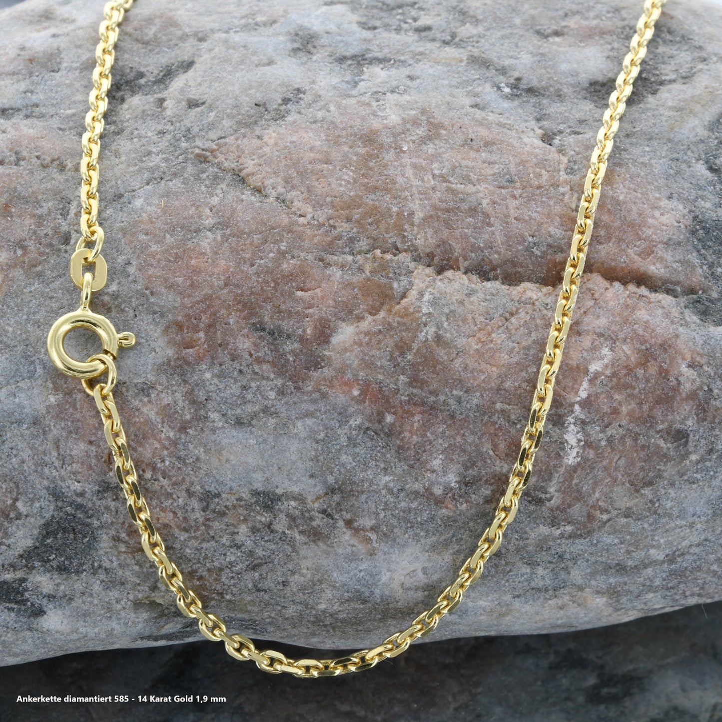 Ankerkette diamantiert Halskette - 585 - 14 Karat Gold