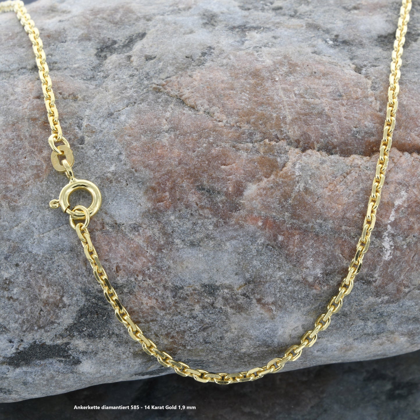 Ankerkette diamantiert Halskette - 585 - 14 Karat Gold