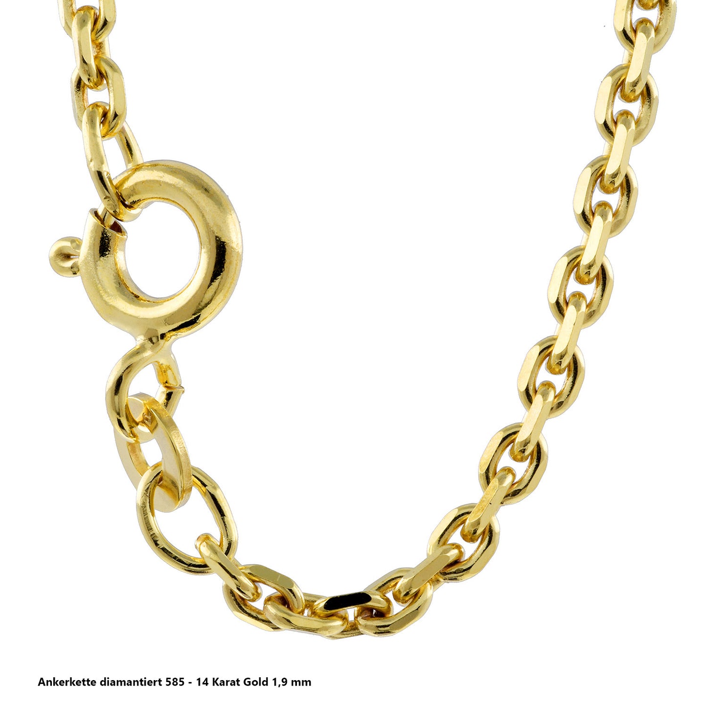 Ankerkette diamantiert Halskette - 585 - 14 Karat Gold