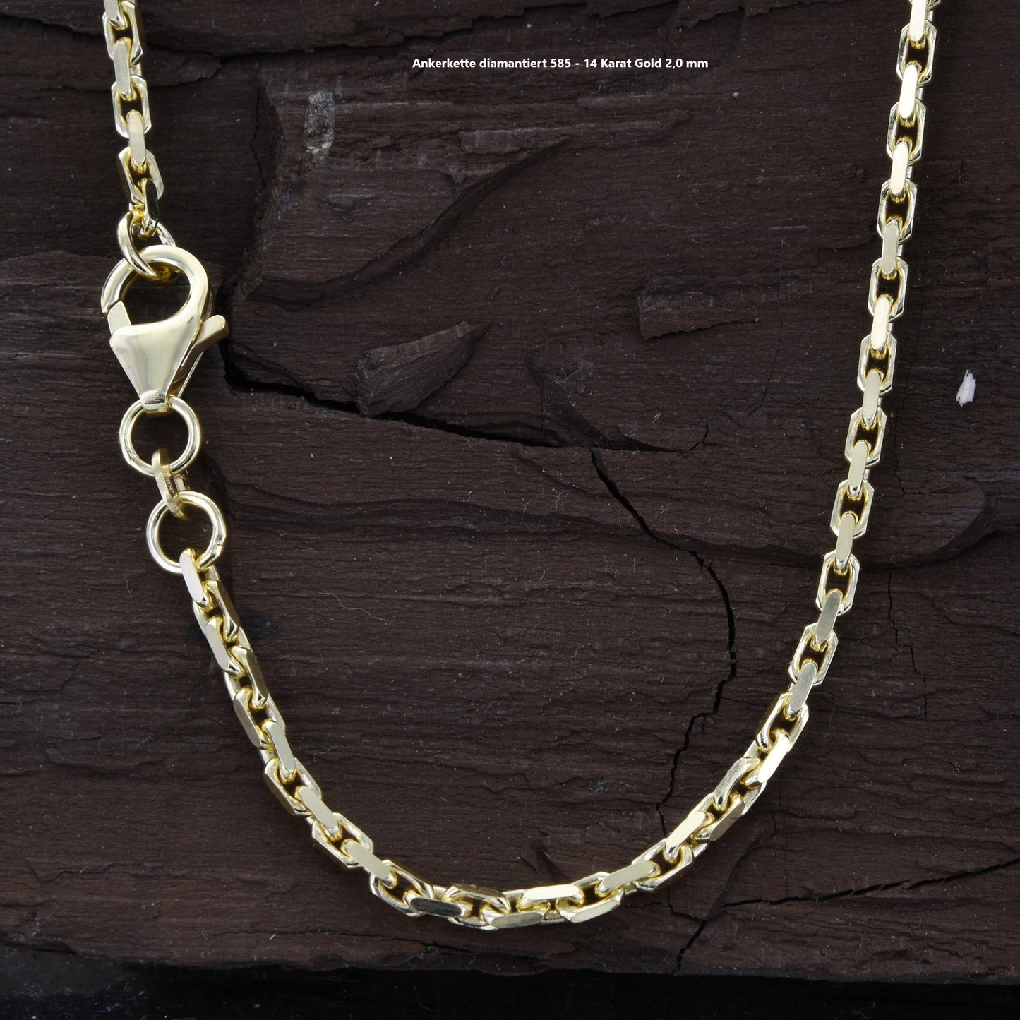 Ankerkette diamantiert Halskette - 585 - 14 Karat Gold