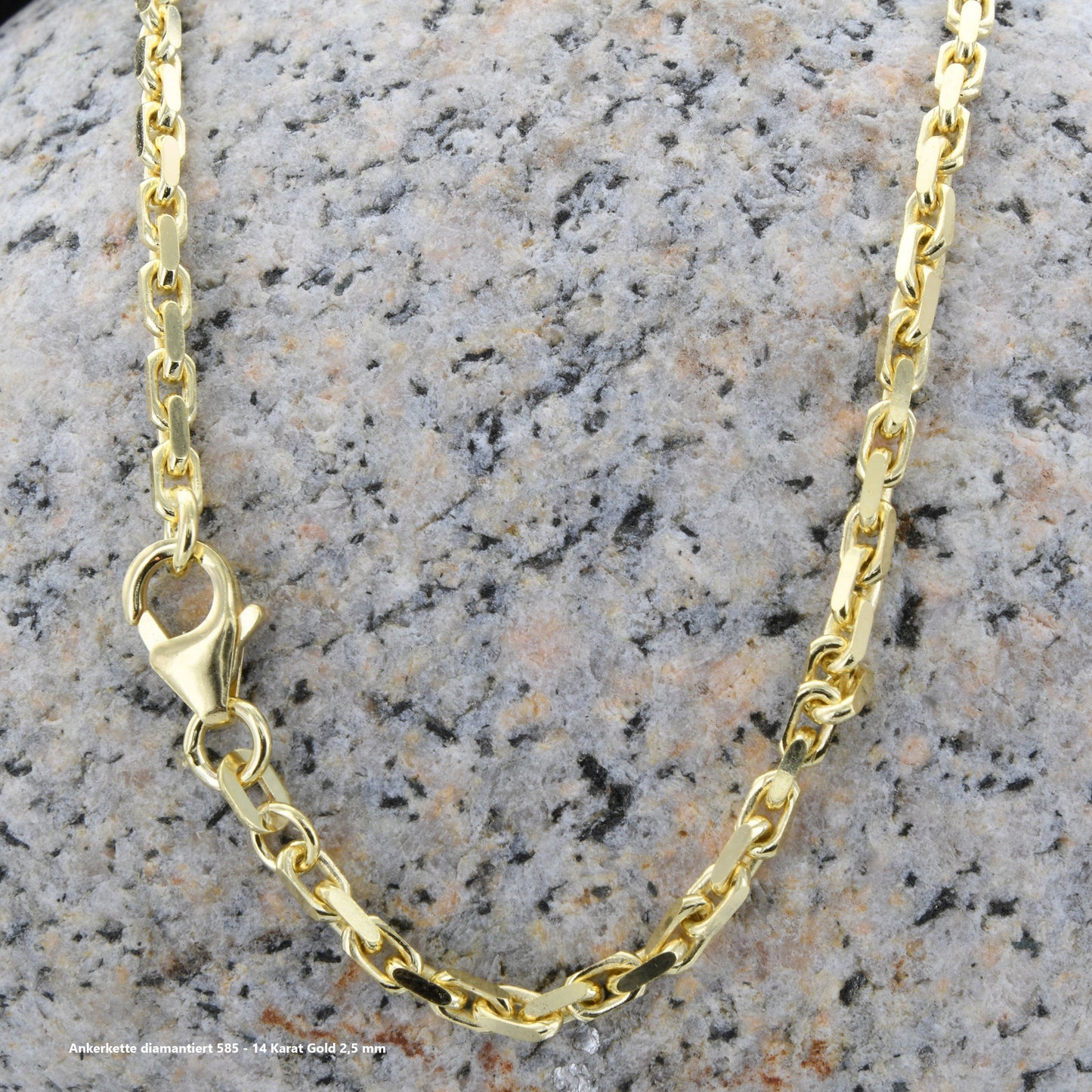 Ankerkette diamantiert Halskette - 585 - 14 Karat Gold