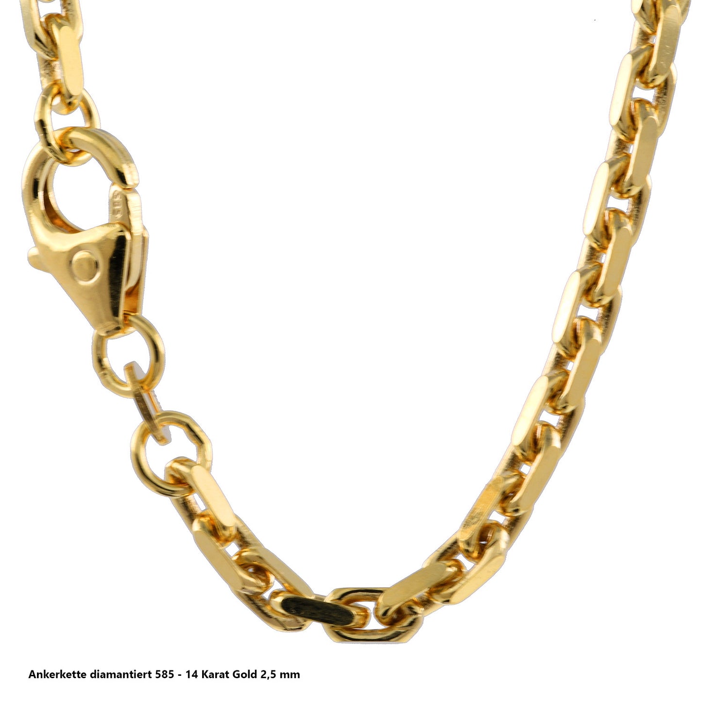 Ankerkette diamantiert Halskette - 585 - 14 Karat Gold