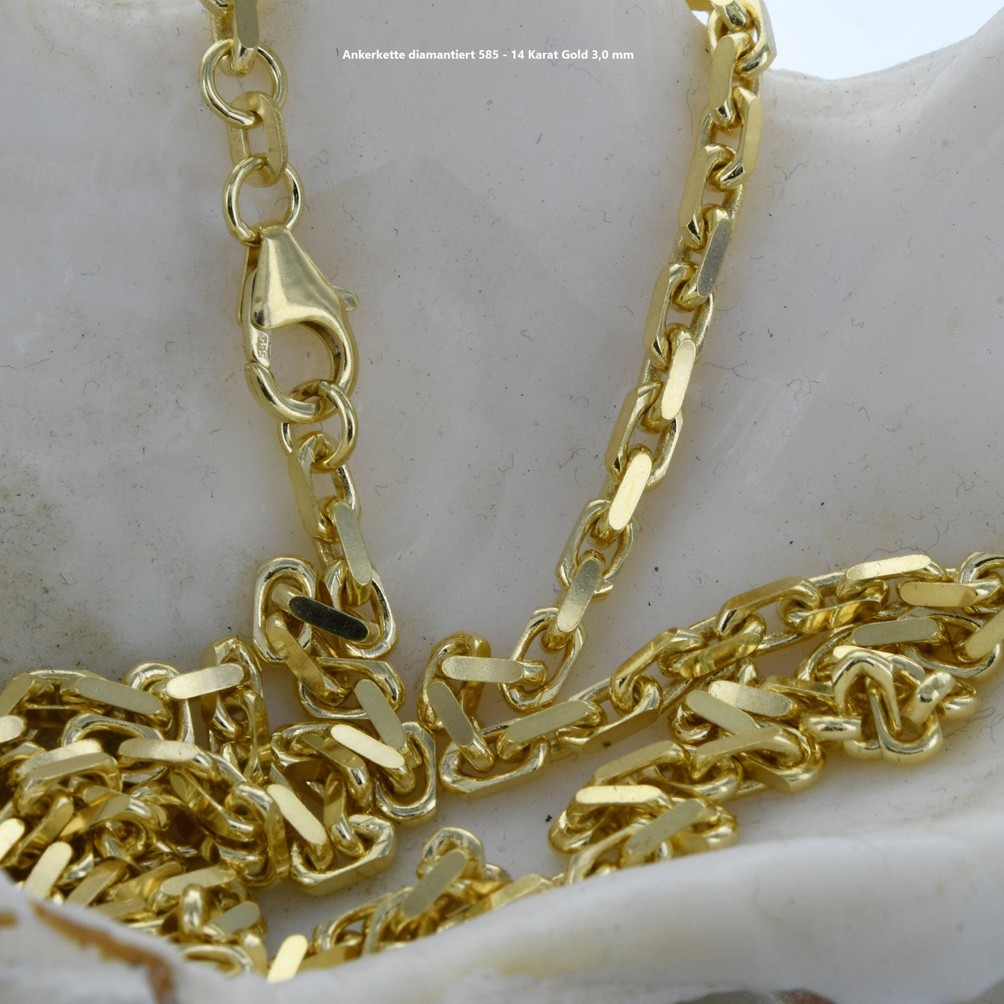 Ankerkette diamantiert Halskette - 585 - 14 Karat Gold