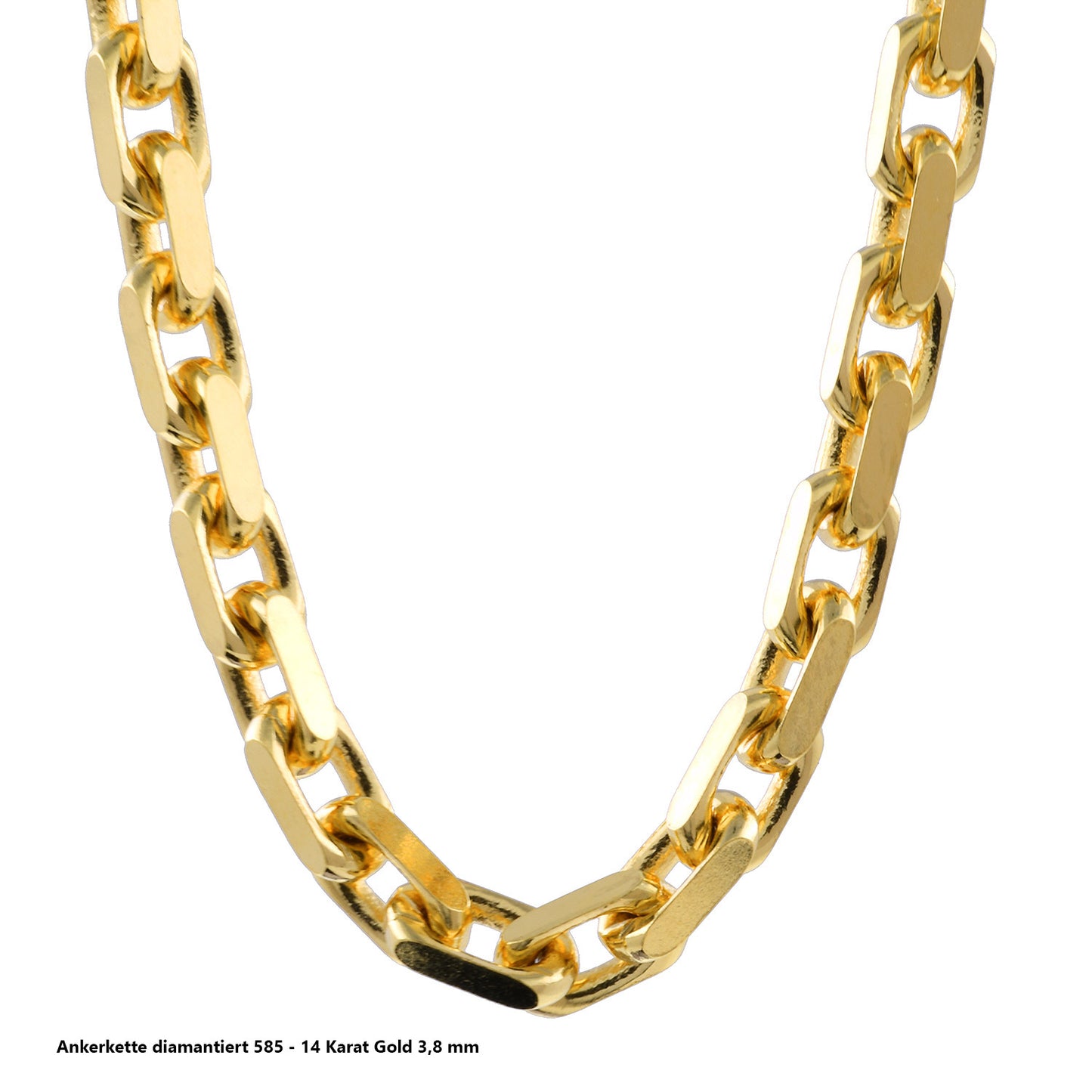 Ankerkette diamantiert Halskette - 585 - 14 Karat Gold