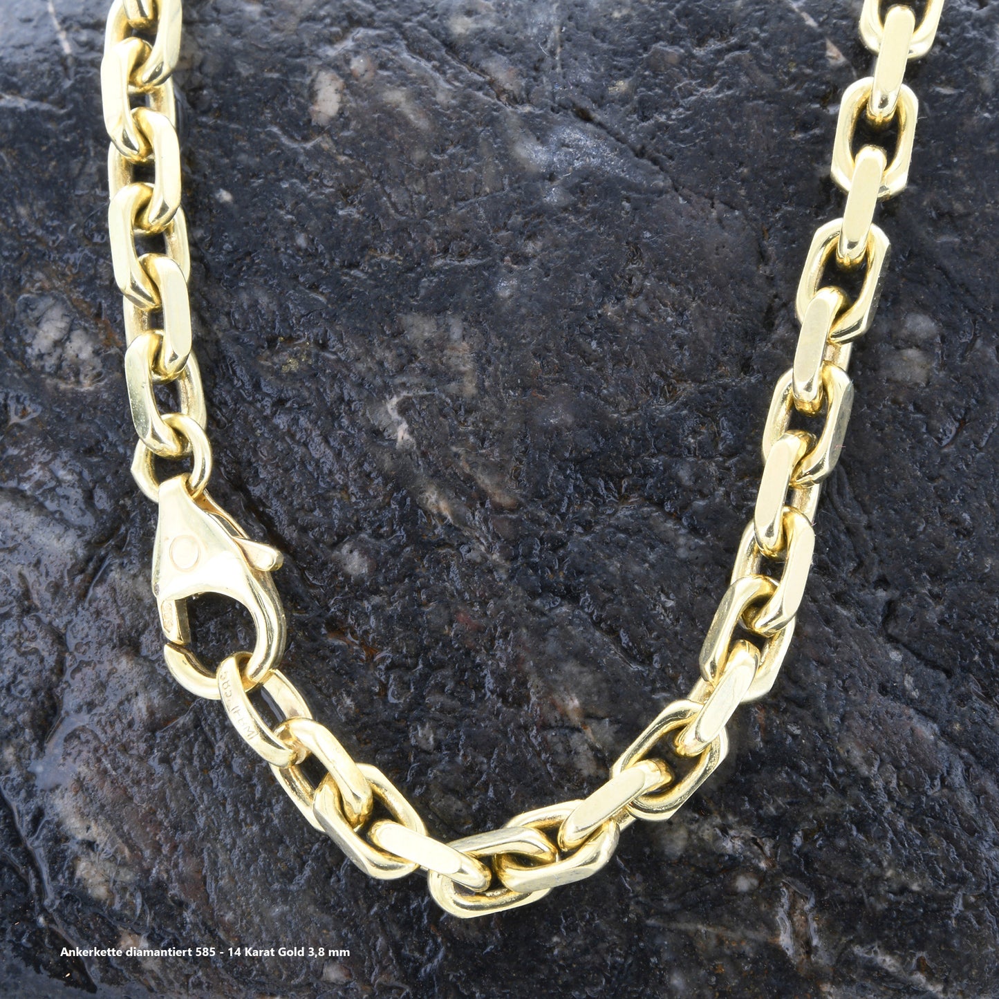 Ankerkette diamantiert Halskette - 585 - 14 Karat Gold