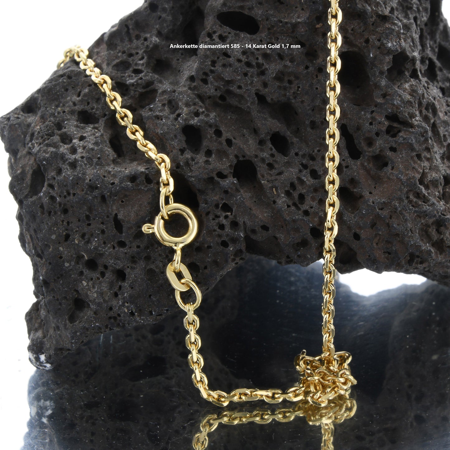 Ankerkette diamantiert Halskette - 585 - 14 Karat Gold