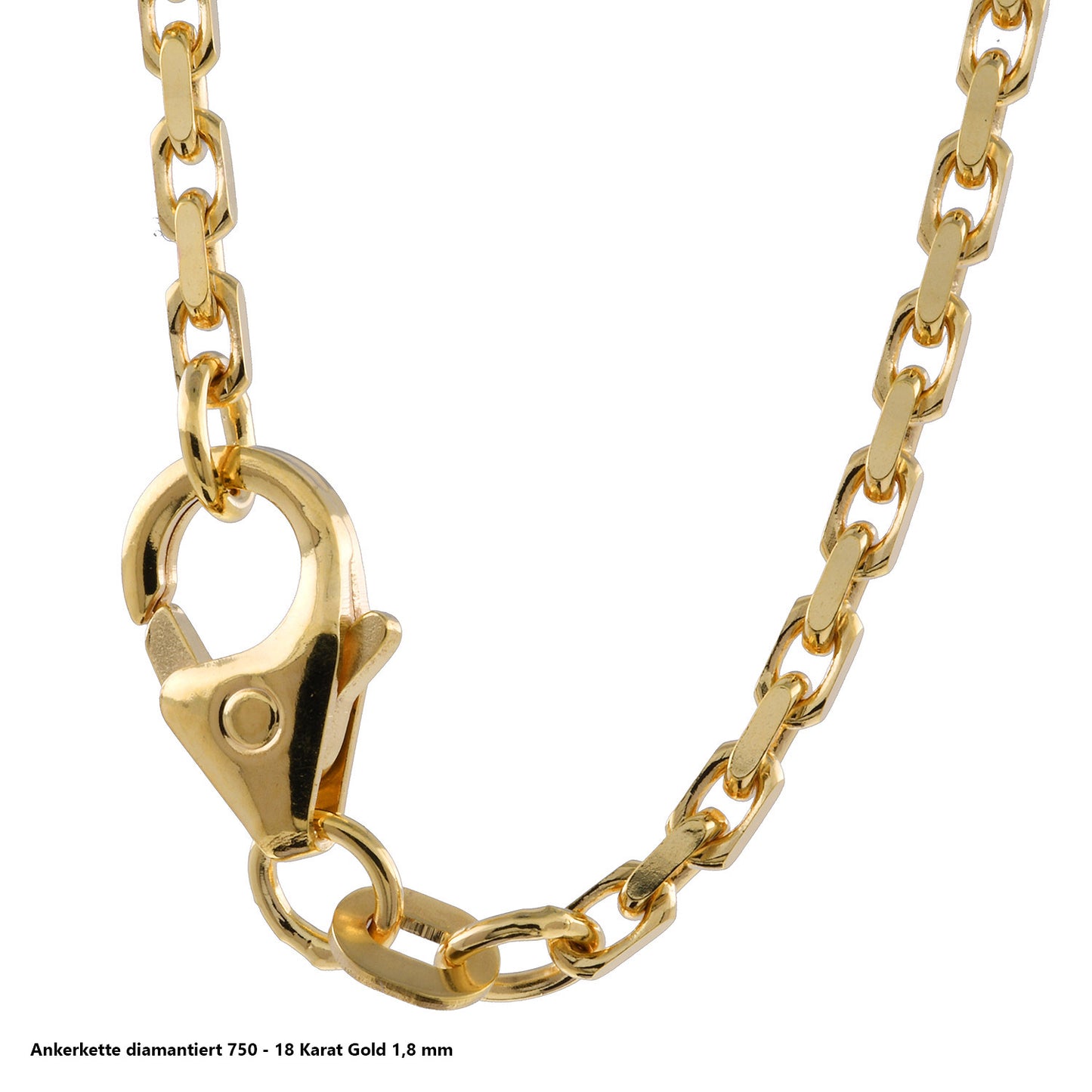 Ankerkette diamantiert Halskette - 750 - 18 Karat Gold