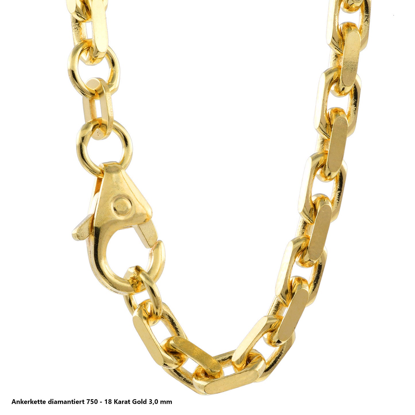 Ankerkette diamantiert Halskette - 750 - 18 Karat Gold