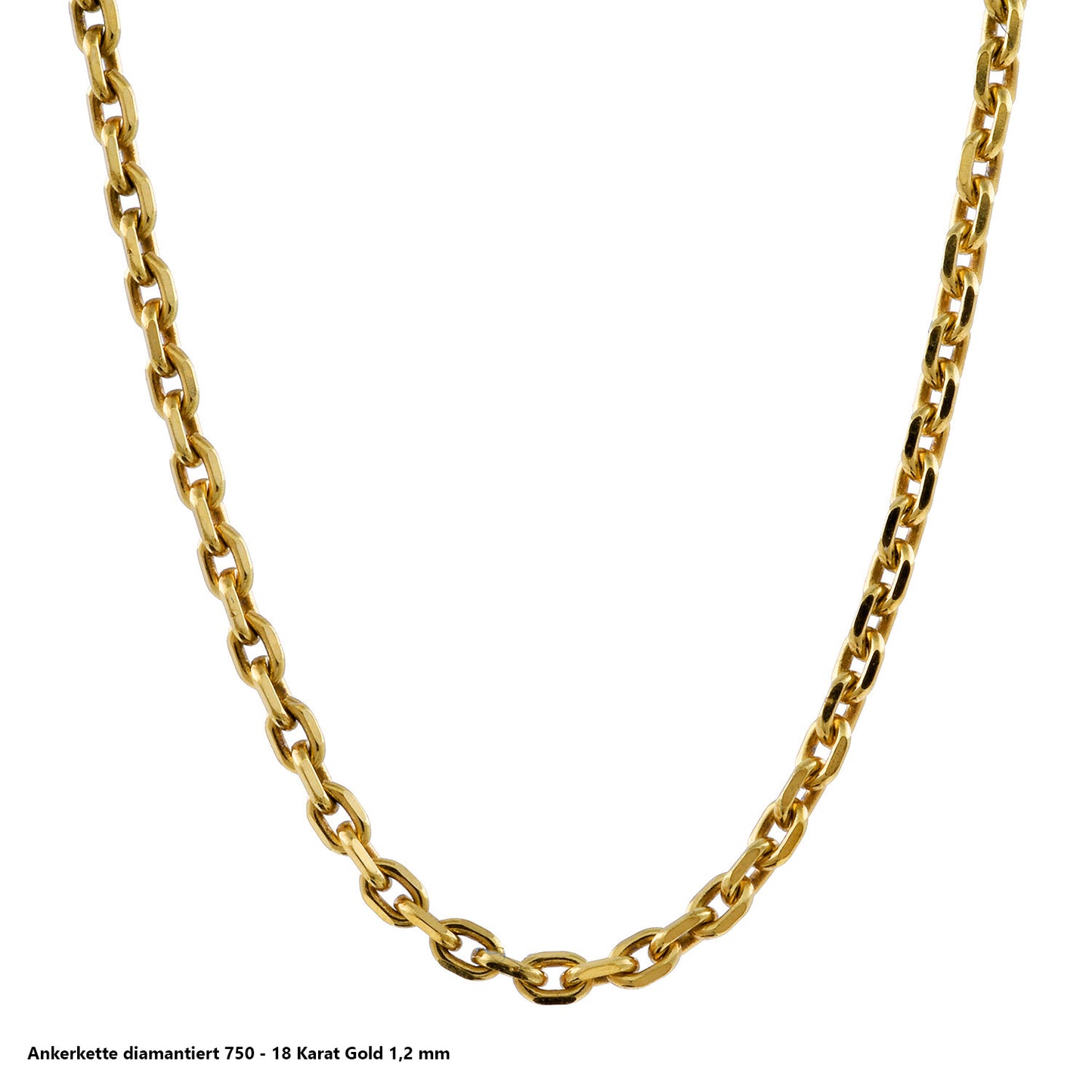 Ankerkette diamantiert Halskette - 750 - 18 Karat Gold