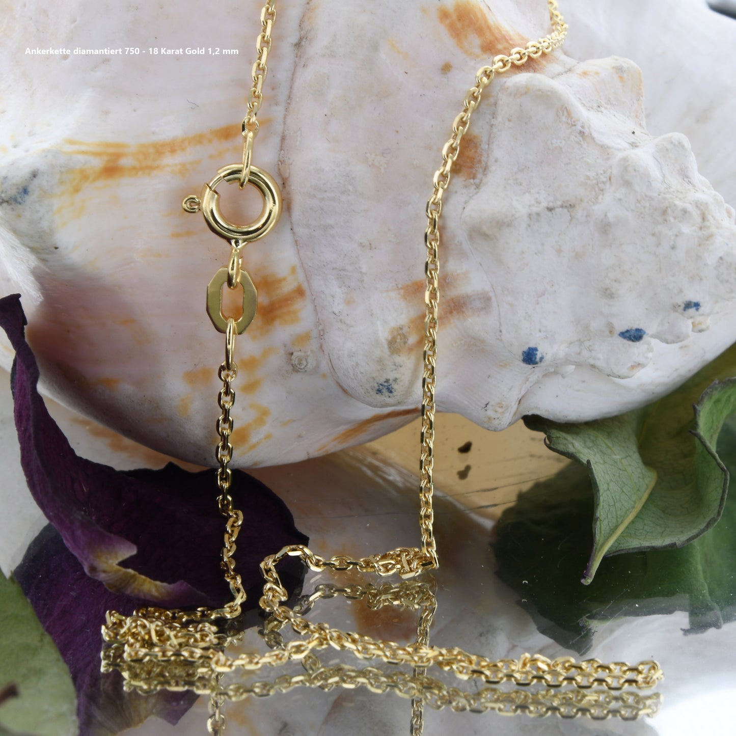 Ankerkette diamantiert Halskette - 750 - 18 Karat Gold
