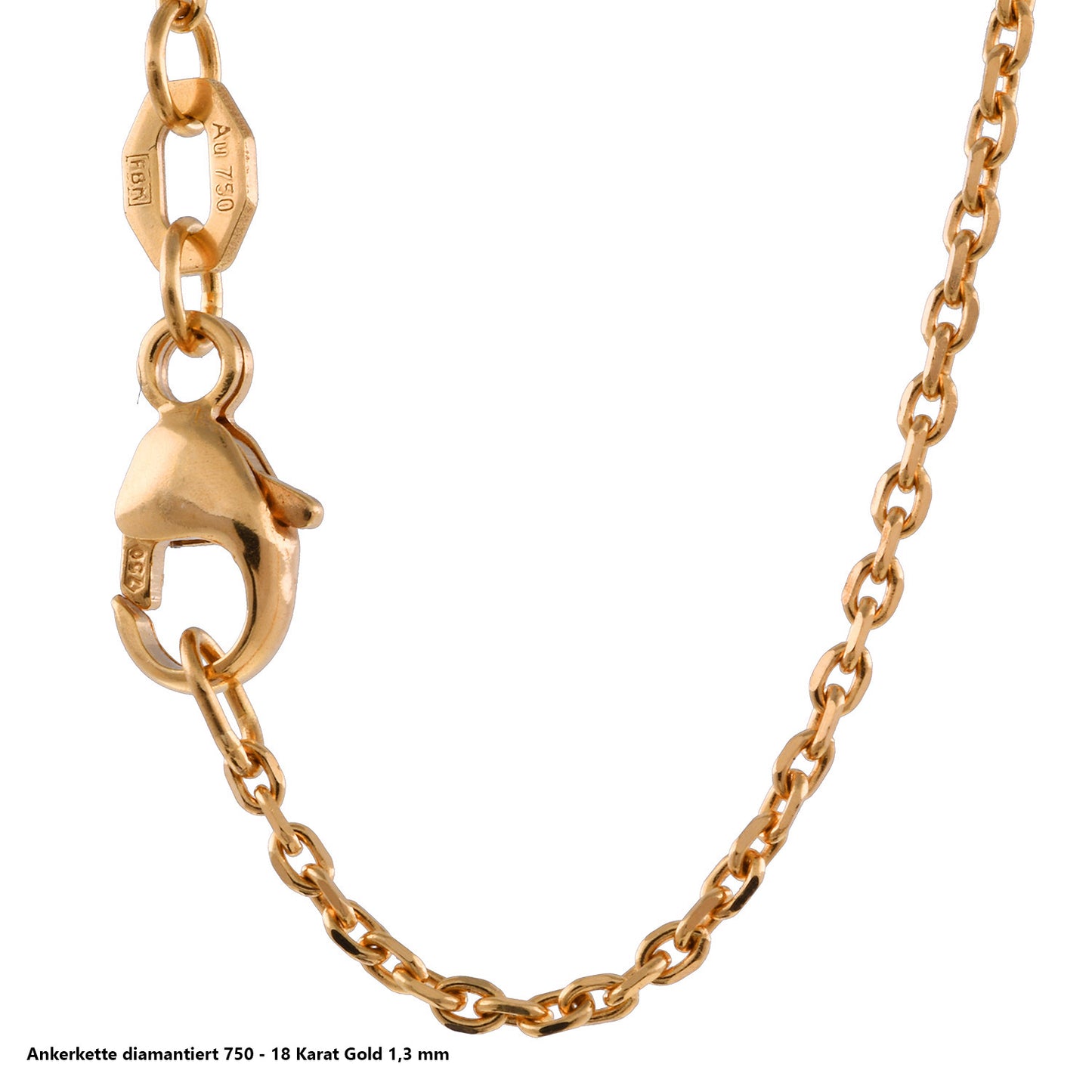 Ankerkette diamantiert Halskette - 750 - 18 Karat Gold