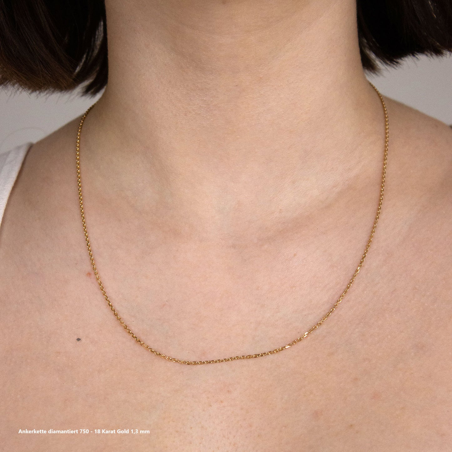 Ankerkette diamantiert Halskette - 750 - 18 Karat Gold