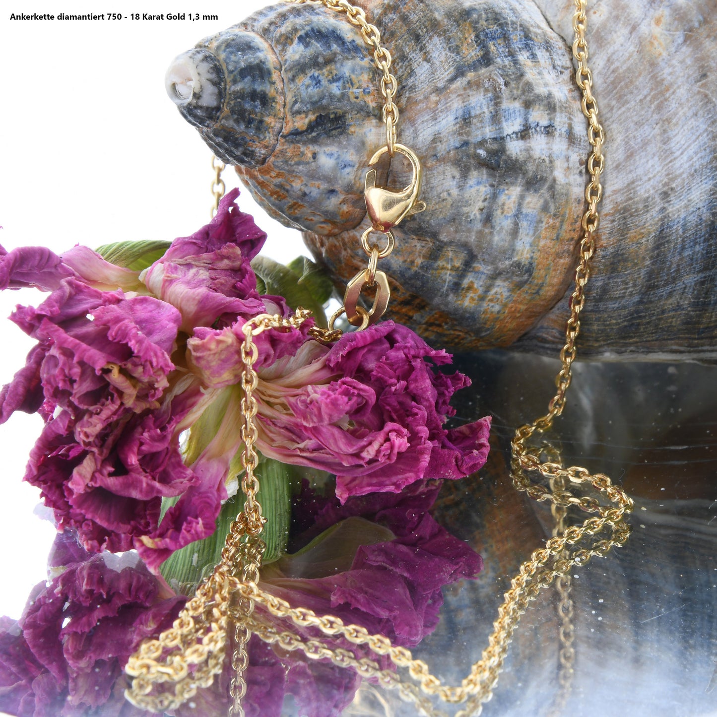 Ankerkette diamantiert Halskette - 750 - 18 Karat Gold