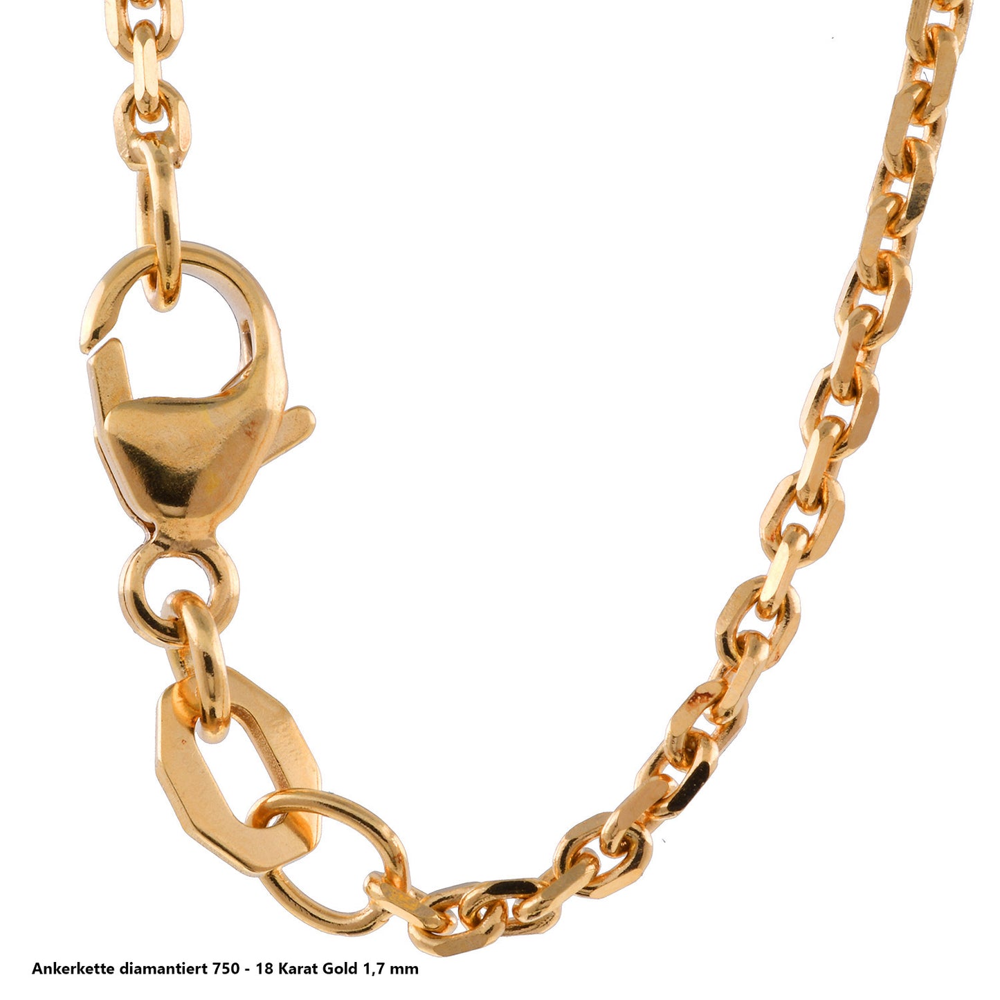 Ankerkette diamantiert Halskette - 750 - 18 Karat Gold