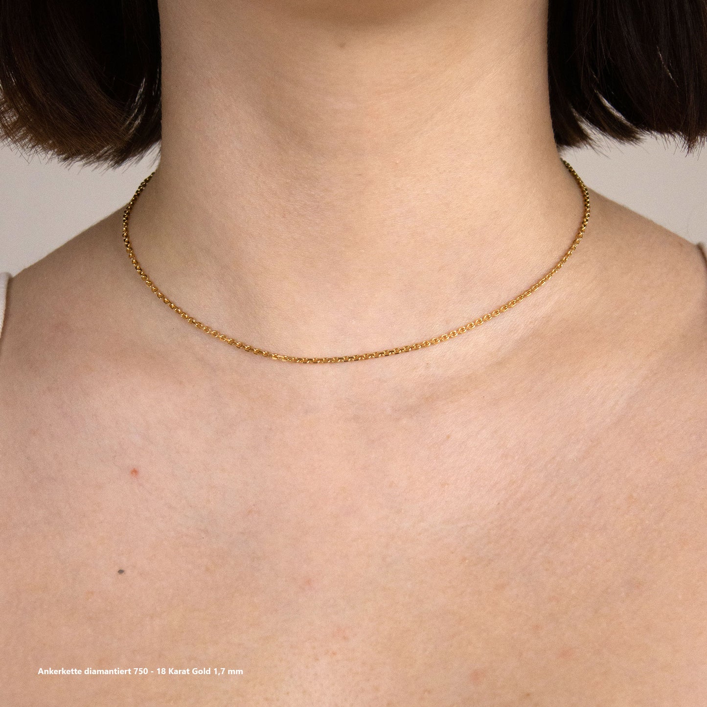 Ankerkette diamantiert Halskette - 750 - 18 Karat Gold