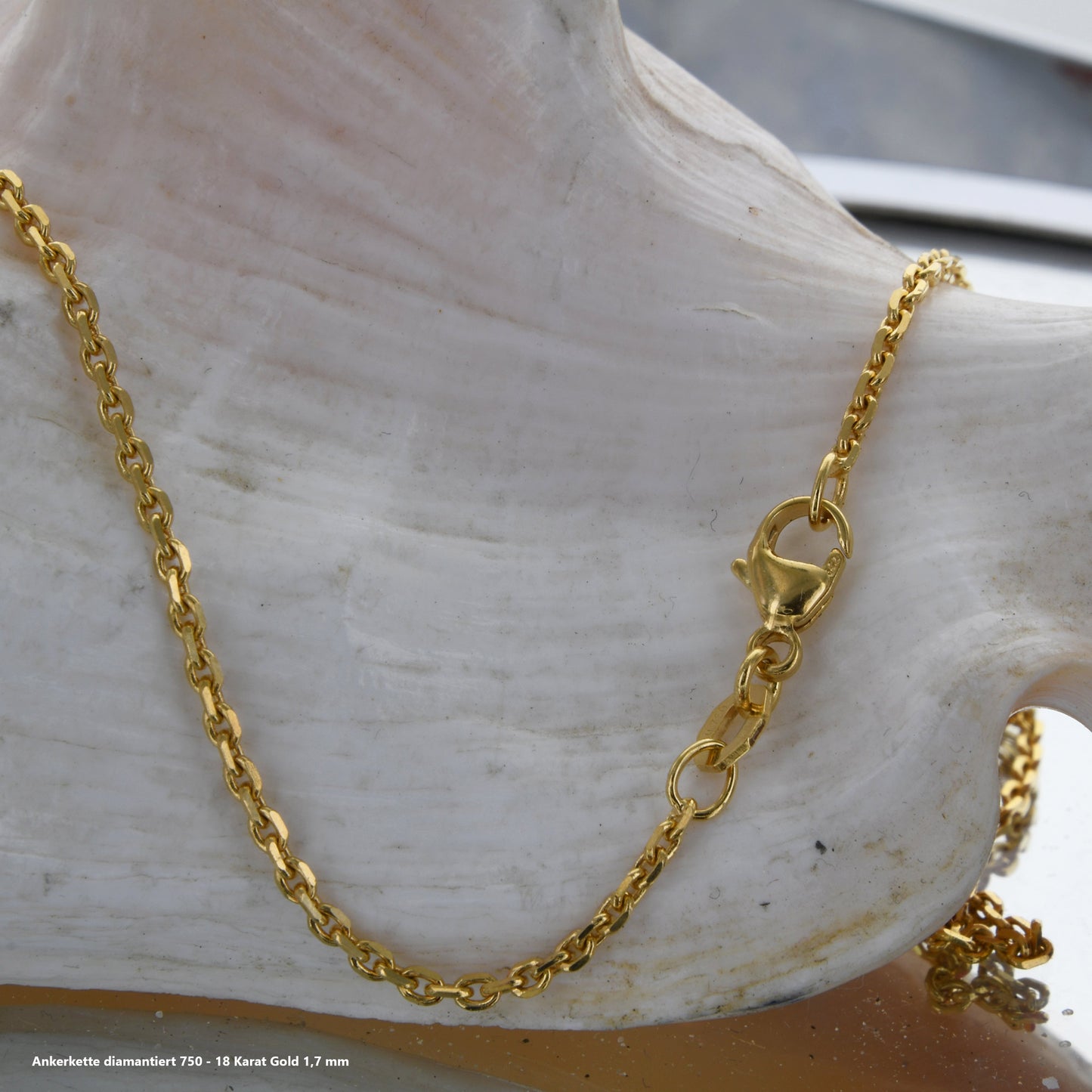 Ankerkette diamantiert Halskette - 750 - 18 Karat Gold