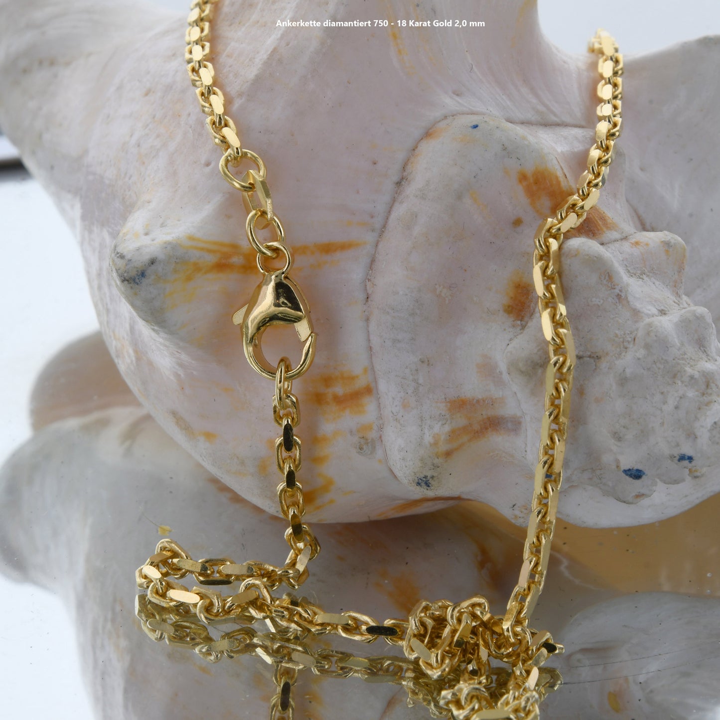 Ankerkette diamantiert Halskette - 750 - 18 Karat Gold