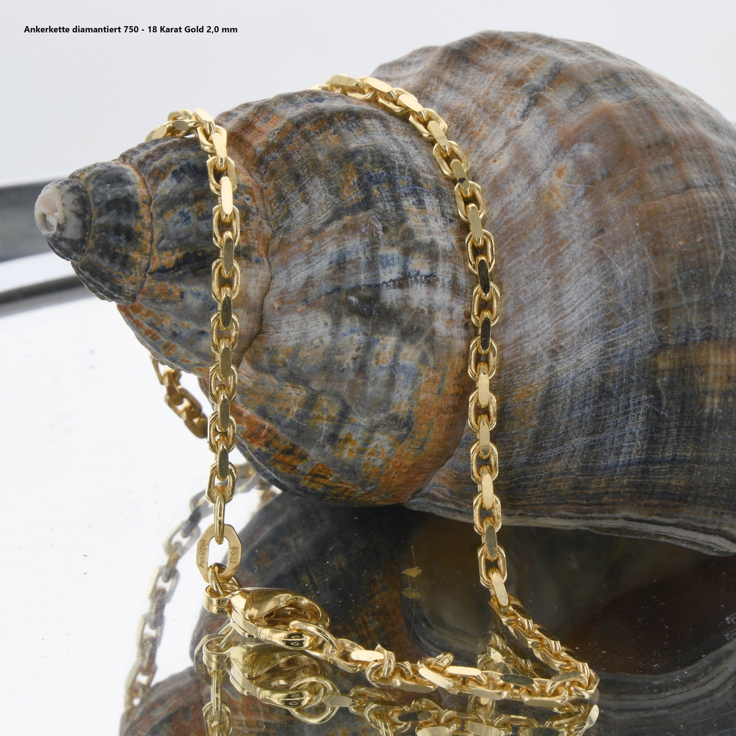 Ankerkette diamantiert Halskette - 750 - 18 Karat Gold