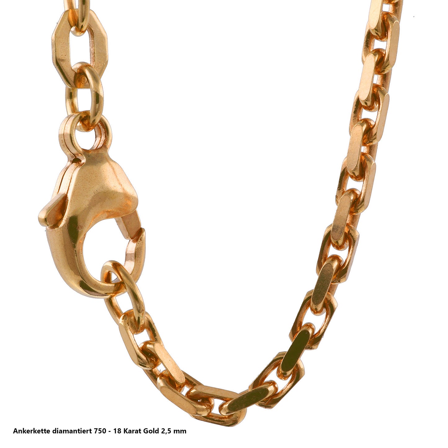 Ankerkette diamantiert Halskette - 750 - 18 Karat Gold