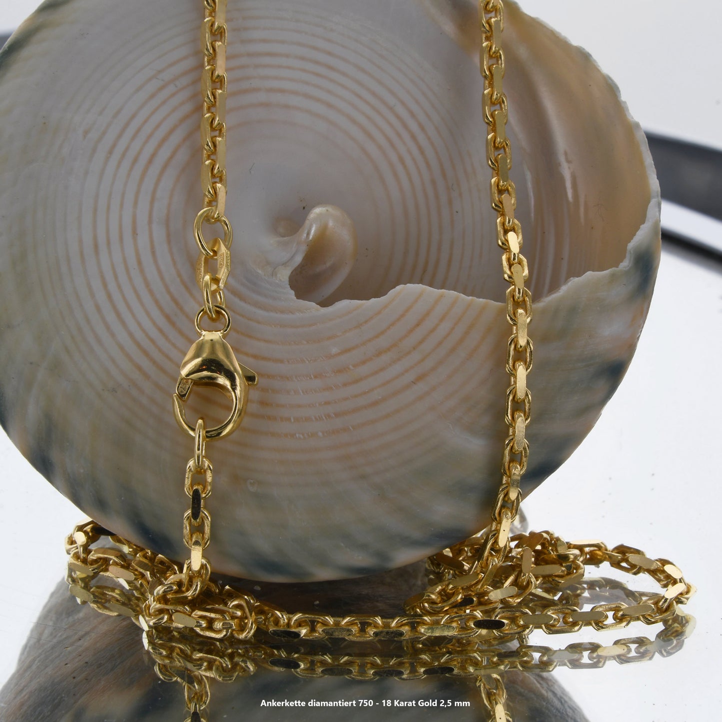 Ankerkette diamantiert Halskette - 750 - 18 Karat Gold