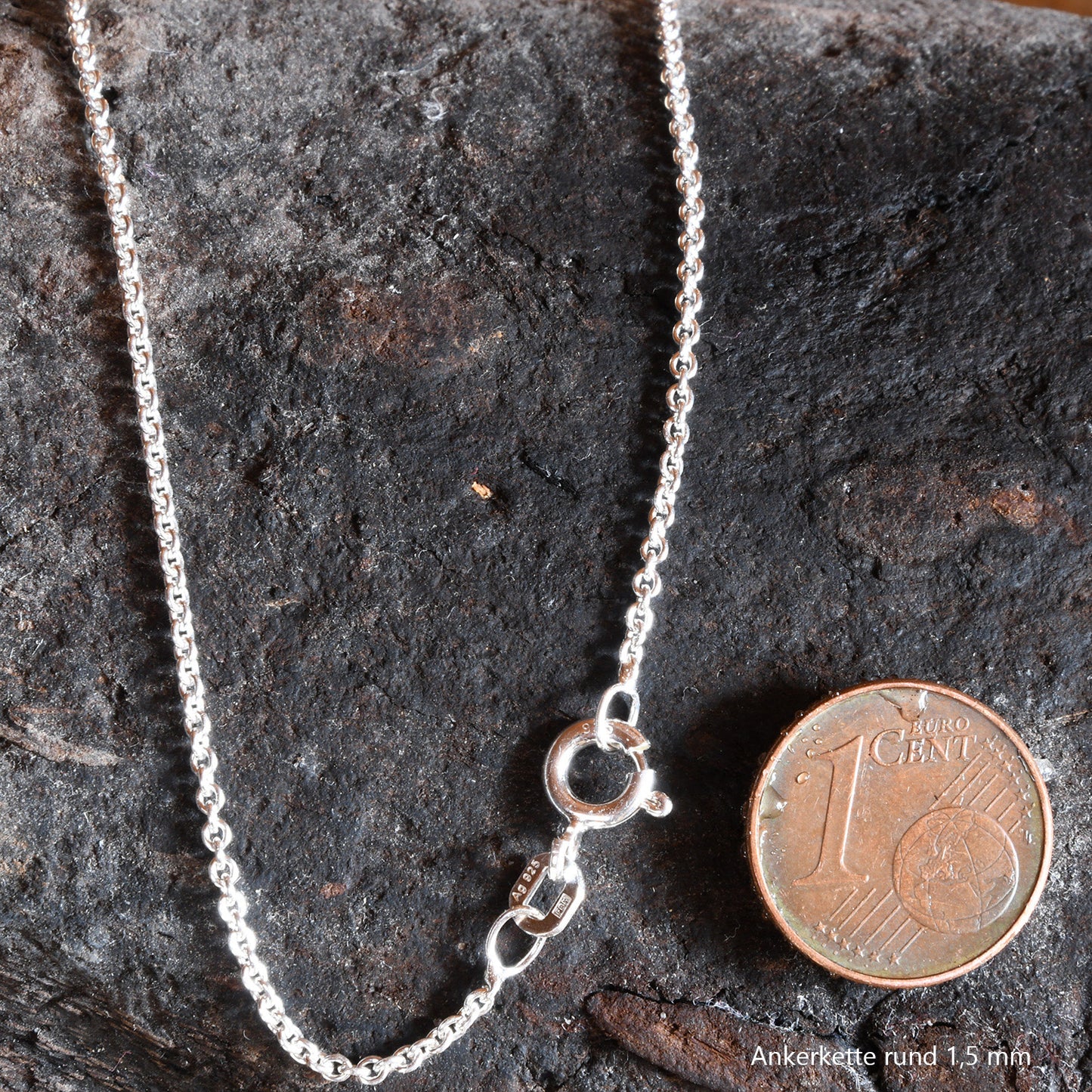 Ankerkette rund Halskette 925 Sterlingsilber Auswahl
